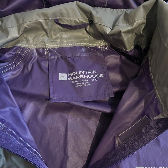 Mountain Warehouse Water Resistant Hooded Jacket Coat Purple Women's Size US 12 - Picture 7 of 7